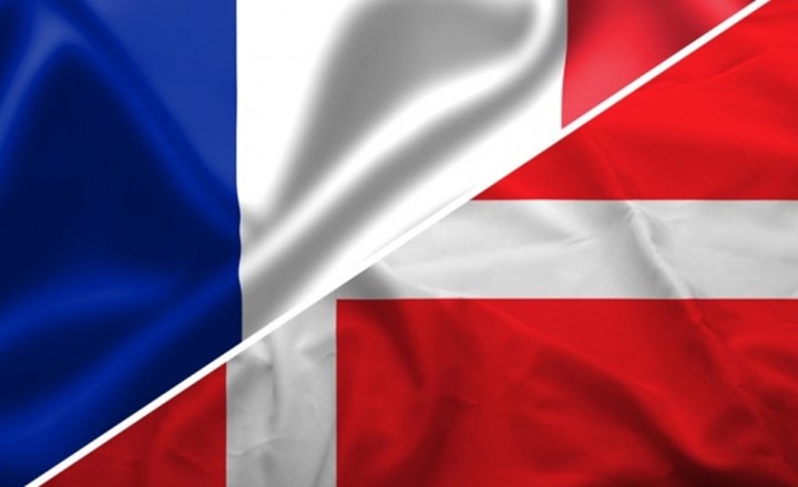 Frankrig Danmark Flag